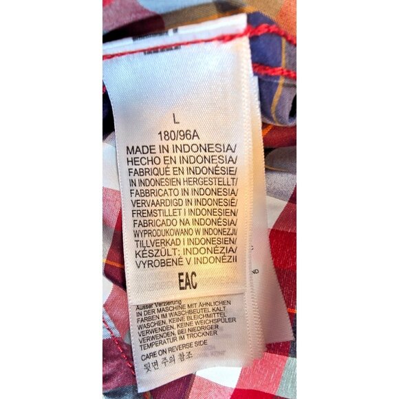 Marmot Men’s Plaid Shirt L Red/Blue Short Sleeve Button Up Outdoor Hiking Casual - Picture 13 of 14